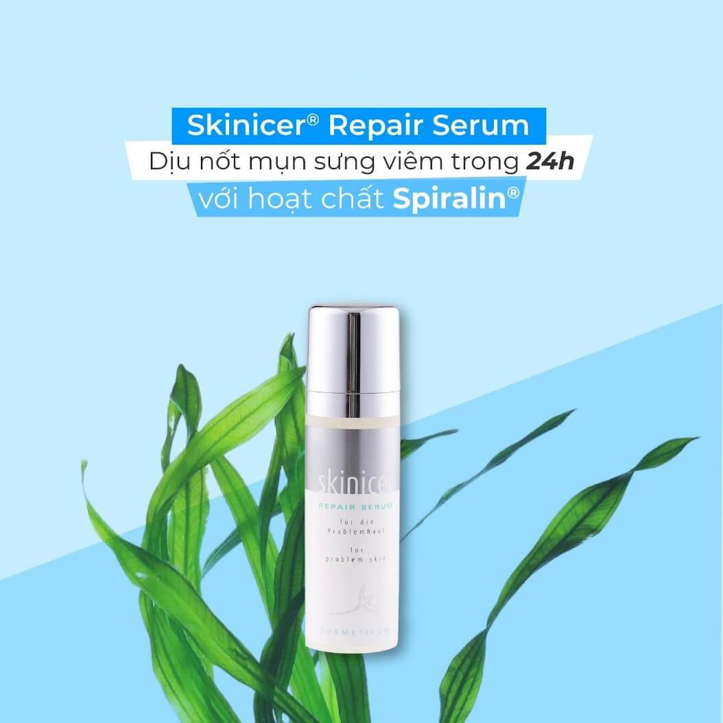 Dịu nốt mụn sưng viêm với hoạt chất Spiralin
